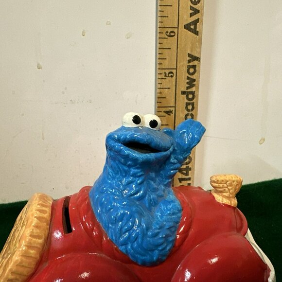 Sesame Street Cookie Monster In Car Gorham Ceramic Coin Bank Vintage - Picture 7 of 8